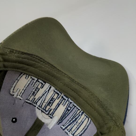 Cleveland Camo Strapback Hat Embroidered Wave Green Brown Blue Spell Out - Picture 9 of 10